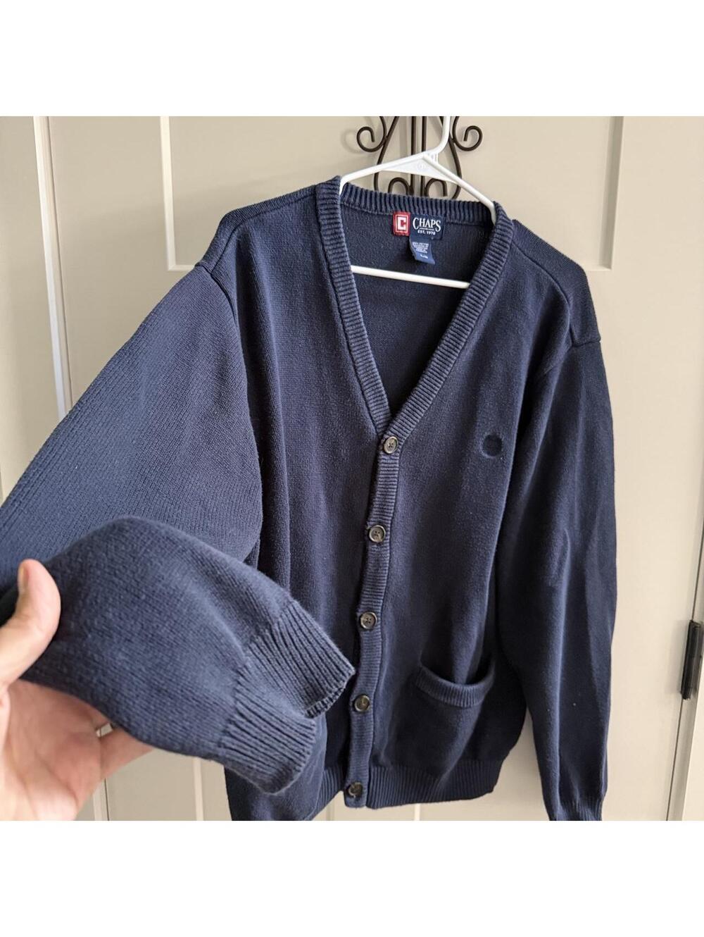 🧶 Chaps Navy Grandpa Cardigan - Picture 7 of 7